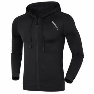 New Men Running Jacket Reflective Running Jackets Hooded Men Soccer Basketball Gym Fitness Jacket Breathable Sports Jogging Coat