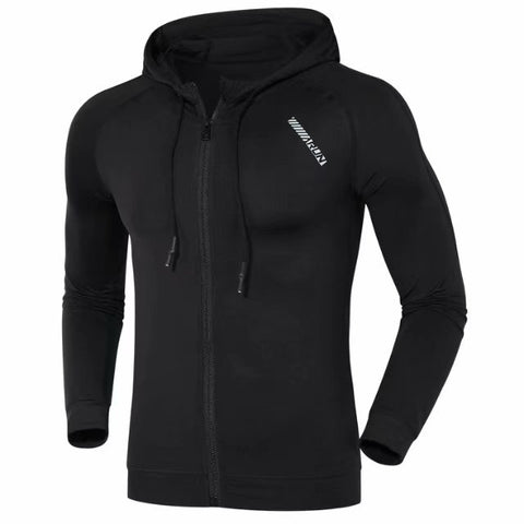 New Men Running Jacket Reflective Running Jackets Hooded Men Soccer Basketball Gym Fitness Jacket Breathable Sports Jogging Coat