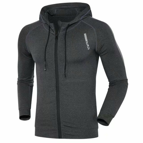 New Men Running Jacket Reflective Running Jackets Hooded Men Soccer Basketball Gym Fitness Jacket Breathable Sports Jogging Coat