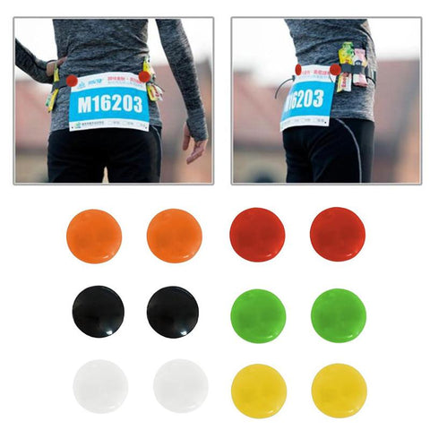 4pcs Marathon Triathlon Running Number Trail Run Cloth Buckle Number Fixing Clip Race Bib Number Belt Bag Cloth Accessories