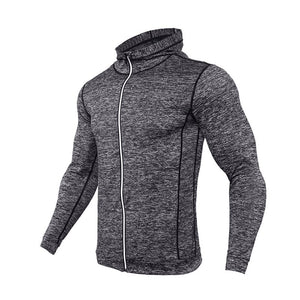 2019 New Men's Quick Dry Running Jackets Fitness Sports Coat Hooded Gym Soccer Training Run Jogging Jackets Reflective Zipper