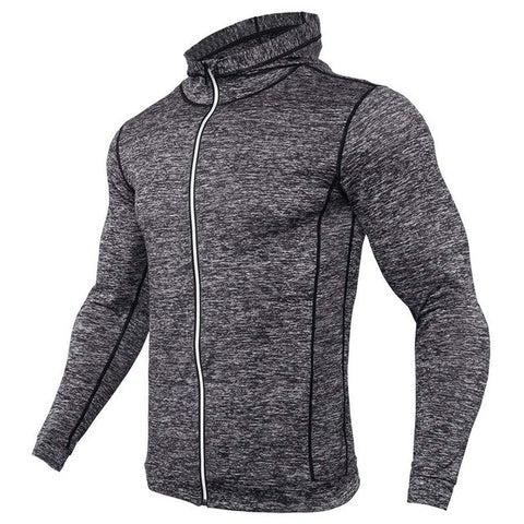 2019 New Men's Quick Dry Running Jackets Fitness Sports Coat Hooded Gym Soccer Training Run Jogging Jackets Reflective Zipper