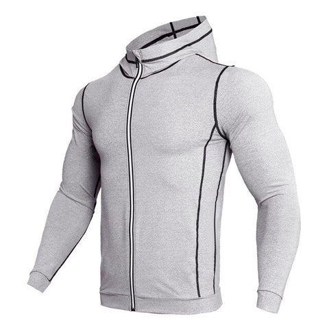 2019 New Men's Quick Dry Running Jackets Fitness Sports Coat Hooded Gym Soccer Training Run Jogging Jackets Reflective Zipper