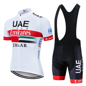 2019 Team UAE Cycling Jerseys Bike Wear clothes Quick-Dry bib gel Sets Clothing Ropa Ciclismo uniformes Maillot Sport Wear