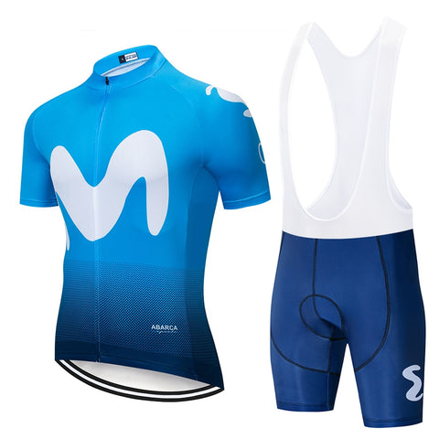 2019 Movistaring Team short-sleeved cycling Jersey suit bib roa ciclismo bicycle suit MTB bicycle Jersey uniform men's clothing