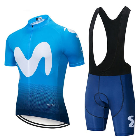 2019 Movistaring Team short-sleeved cycling Jersey suit bib roa ciclismo bicycle suit MTB bicycle Jersey uniform men's clothing