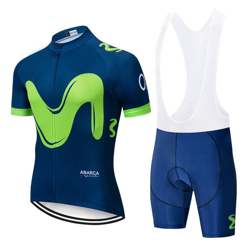 2019 Movistaring Team short-sleeved cycling Jersey suit bib roa ciclismo bicycle suit MTB bicycle Jersey uniform men's clothing