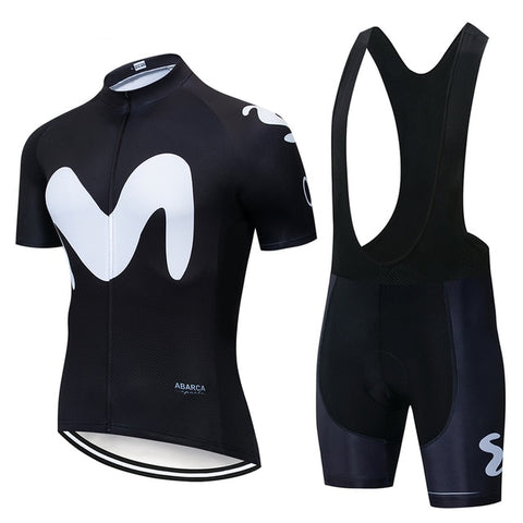 2019 Movistaring Team short-sleeved cycling Jersey suit bib roa ciclismo bicycle suit MTB bicycle Jersey uniform men's clothing