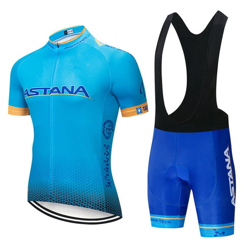 2019 Team ASTANA Cycling Clothing Set Mens Bicycle Maillot MTB Racing Ropa Ciclismo Summer Hombre Roupa Bike Jersey